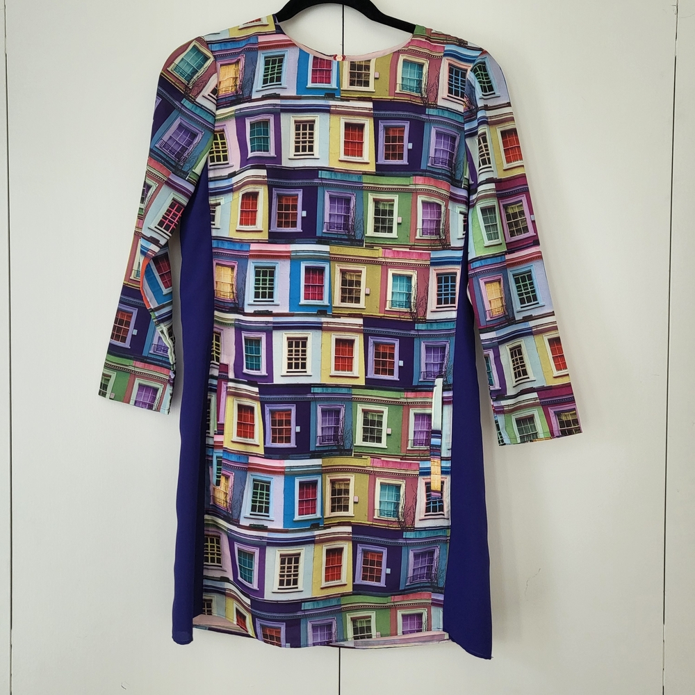 Ted Baker Jupi Window Dress Purple Novelty Print Shift Dress US 4 (TB Sz 1)